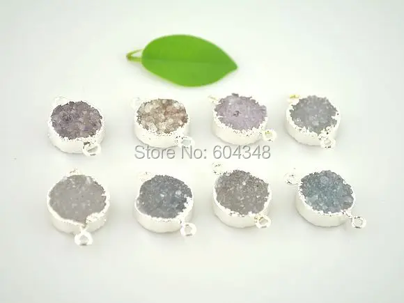 5 шт. натуральный камень соединитель 16 мм серебряный кварц круглой формы друг за