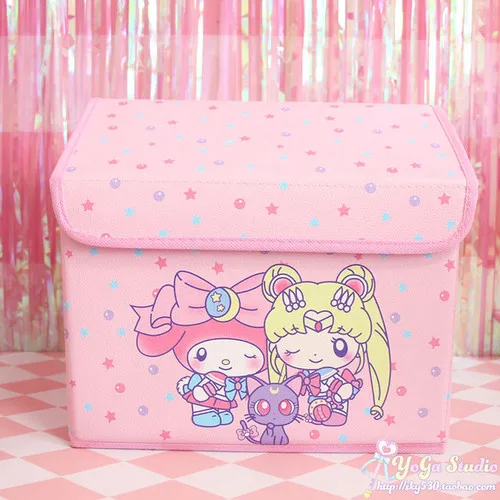 Мультяшная милая My Melody Cardcaptor Sakura Sailor Moon, косметичка для девочек, сумки для макияжа, игрушка, складная коробка для хранения, сумка-Органайзер - Цвет: Коричневый