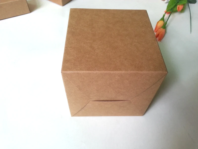 Размер 6*6*12 см коричневая крафт-картонная складная бумажная упаковочная коробка
