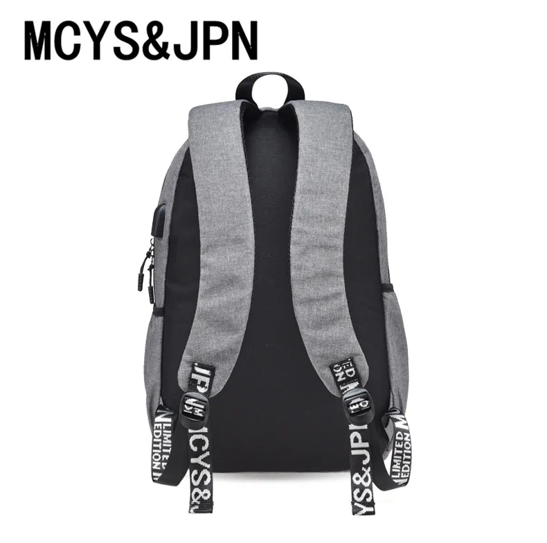 MCYS & JPN Моды для Мужчин Холст Рюкзак Мешок Школы Для Мальчиков Подростков