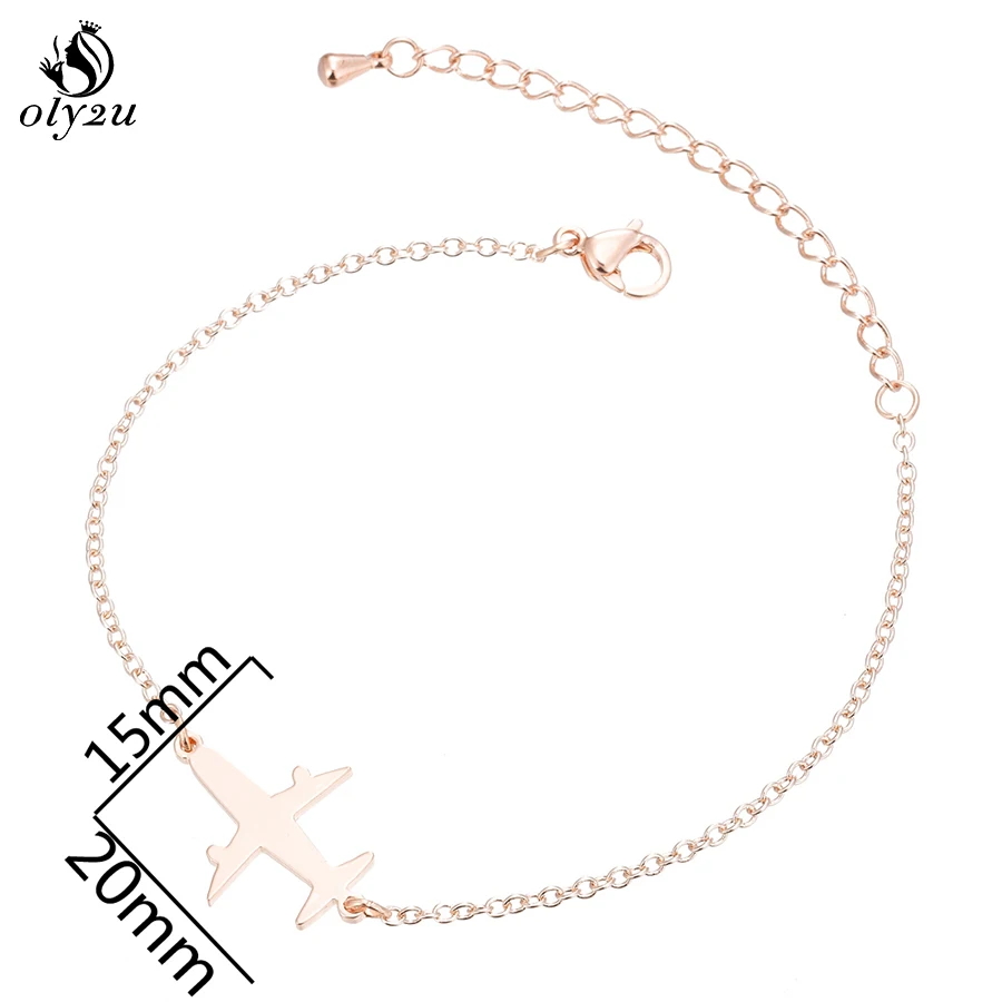 Oly2u золотые авиационные браслеты браслет из нержавеющей стали для женщин цепочка