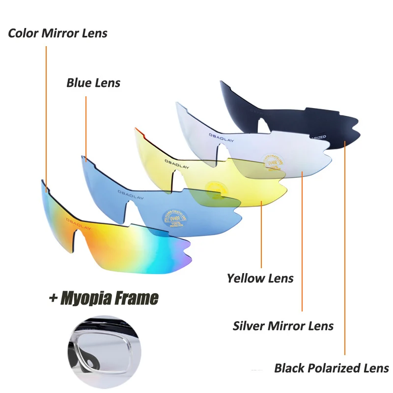 OBAOLAY поляризационные спортивные мужские солнцезащитные очки дорожные