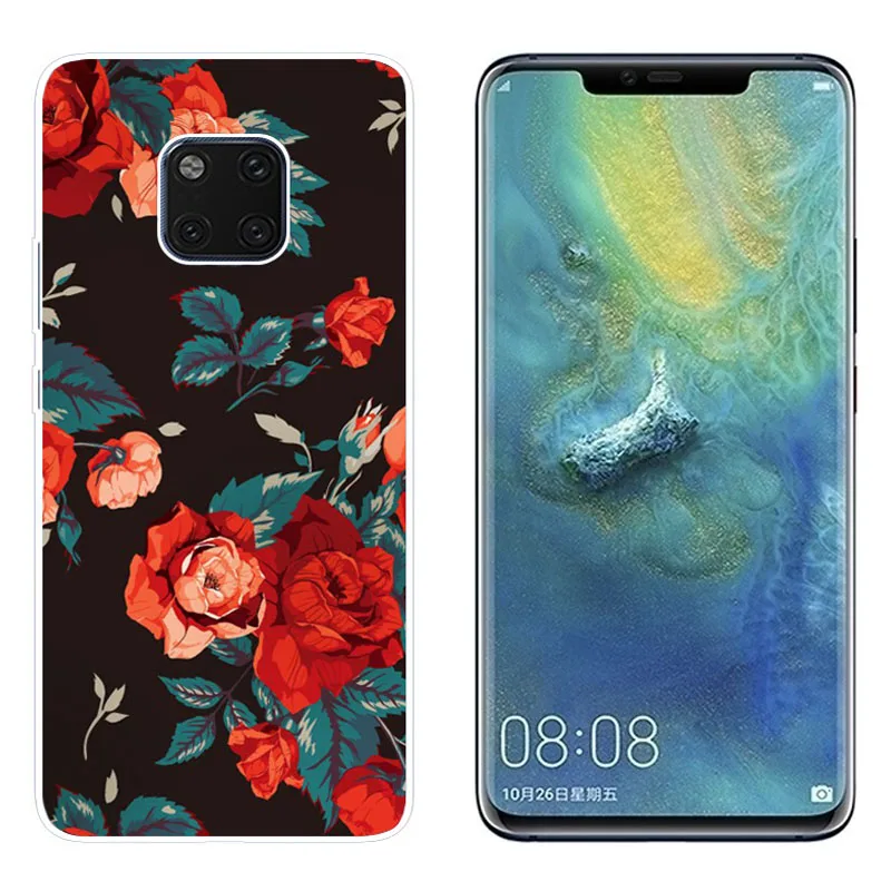 Мягкий чехол для Huawei Mate 20 Pro с красочным принтом задняя крышка телефона Fundas 6 39