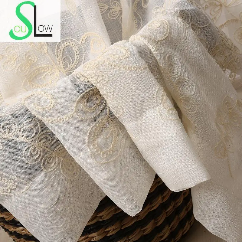 Занавески с цветочной вышивкой Slow Soul цветочные занавески для французских окон