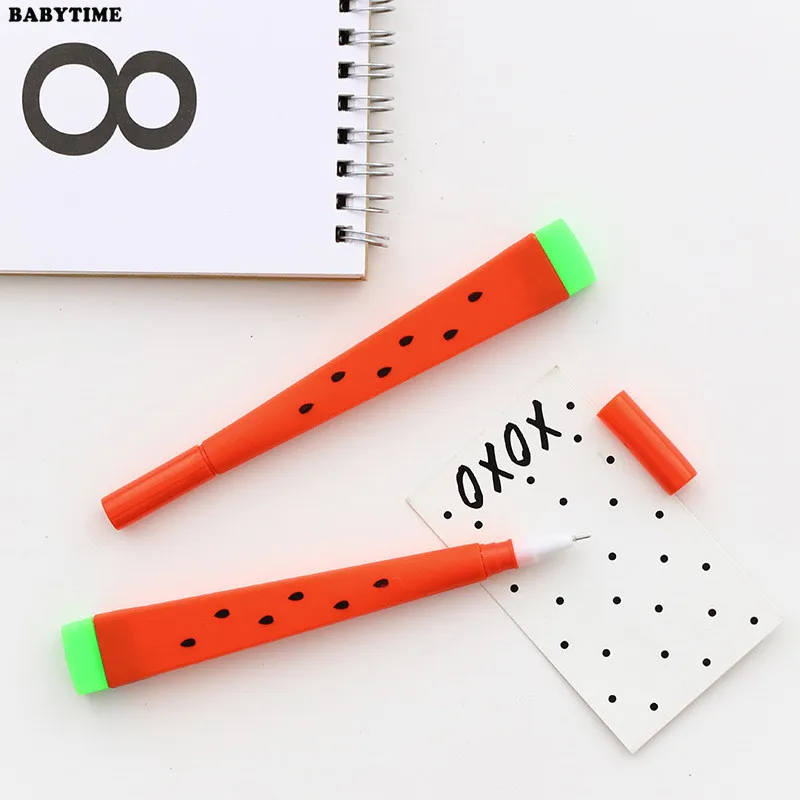 3 pcs/lot Cool Watermelon Gel Pen Signature Escolar Papelaria School Office Supply Promotional Gift | Канцтовары для офиса и
