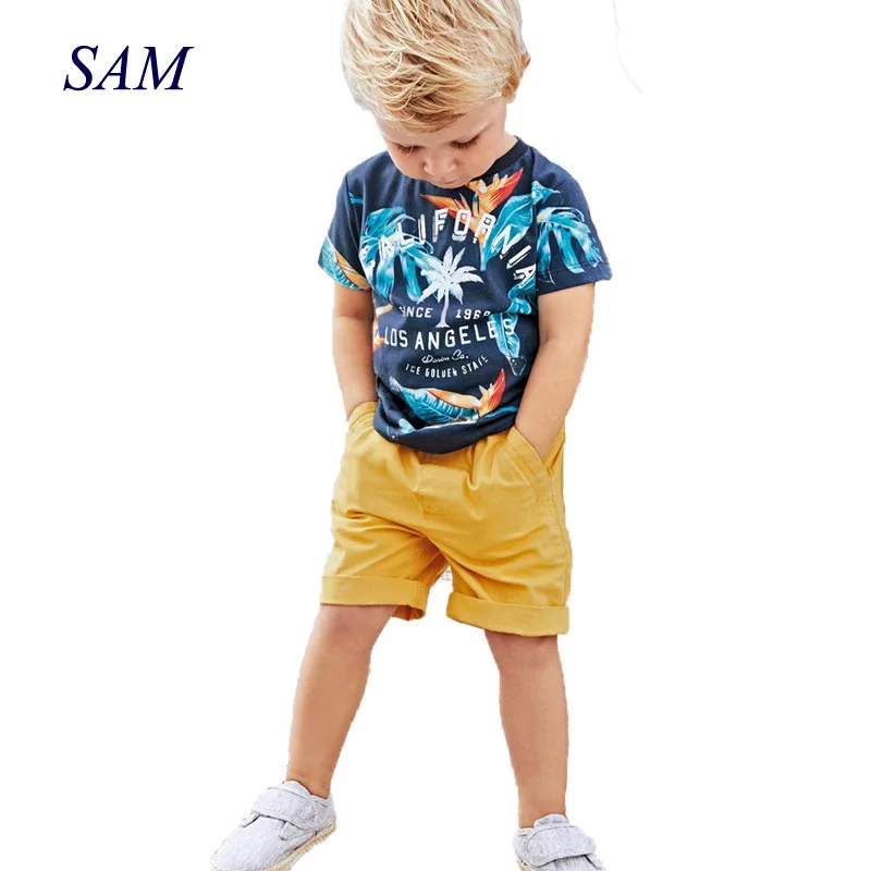 

2021 Baby Boys Sets Summer Boys Sets Clothes T shirt+short Pants cotton sports Letter printed Set Children Suit