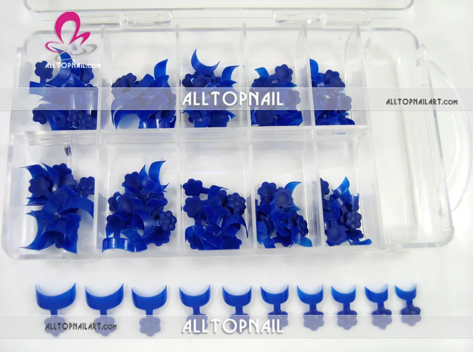 Новое поступление 100 шт./кор. темно синий французский дизайн ногтей накладные