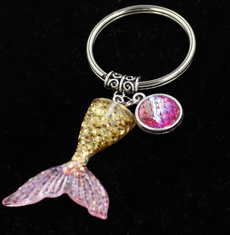 Mermaid Key Chains Glitter Sequins Keychain Keyring Pendants For Women Bags Car Phone Accessories Wedding Party Mom Gifts | Украшения и