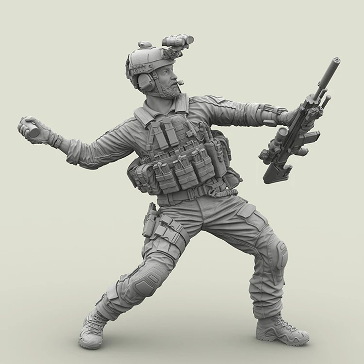 Военно-морской котик США 1/35 (бросок снайпера M18 со шрамом Mk.20) модель солдатика из
