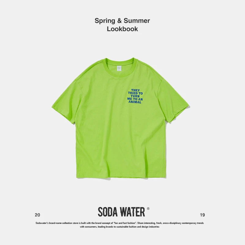 Мужская футболка с принтом SODA WATER уличная оверсайз в стиле хип-хоп 9157S 2019 | одежда