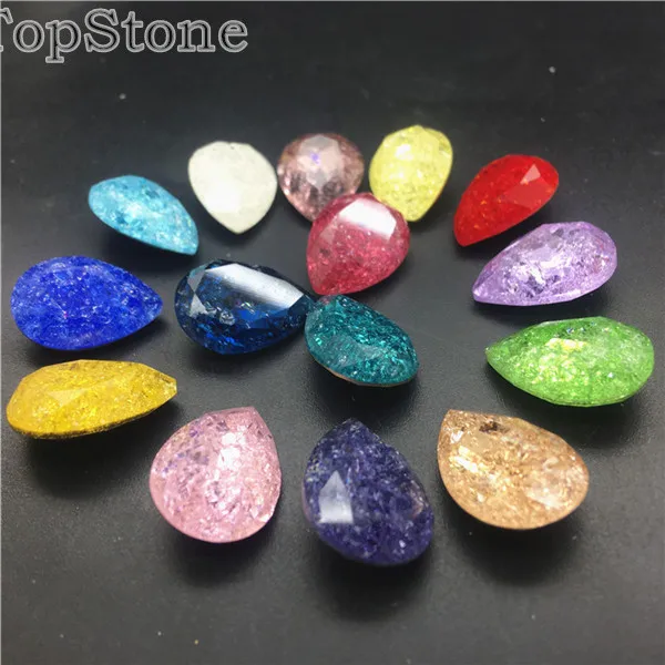 TopStone K9 Ледяной цветок 10x14 13x18 мм стеклянный кристалл в форме слезы необычный Камень Pointback капли Стразы ювелирные изделия бусины без отверстий смешанные