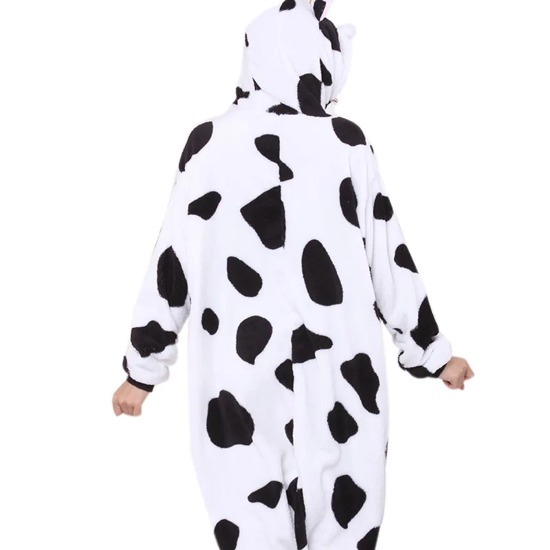 Cute Cow Adult Hoodie Winter Kigurumi Onesie Women Cartoon Pajamas Couple Pyjama Anime Bodysuit Pijama Animal Home Sleepwear |