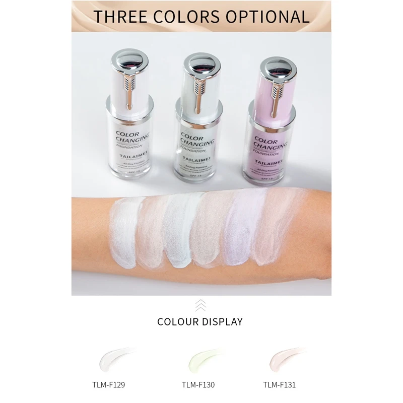 Color Changing Foundation Moisturizing Cover Blemishes Even Skin Portable Liquid | Красота и здоровье