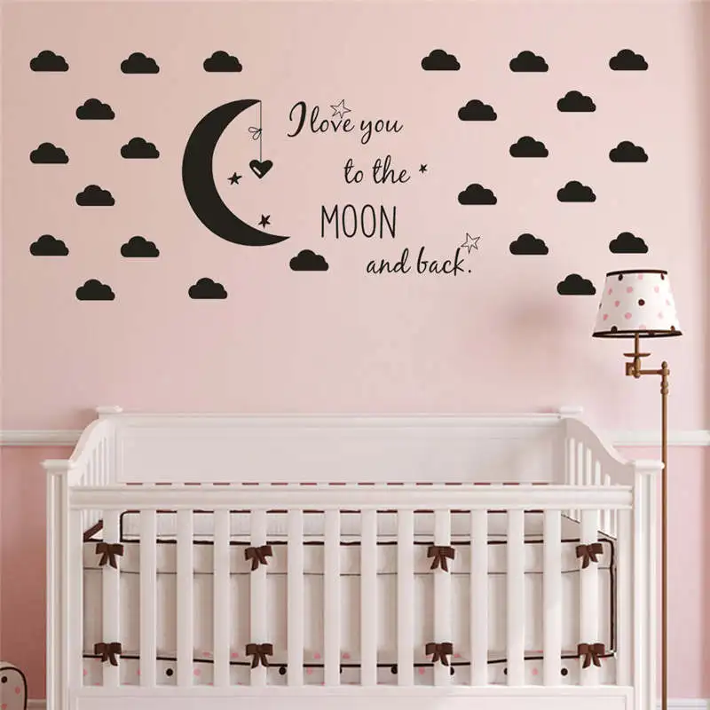 NAIYUE I Love You To The Moon And Back настенные наклейки для детей DIY Искусство DIY Декор креативные бабочки 3d наклейки на стену 19FEB18