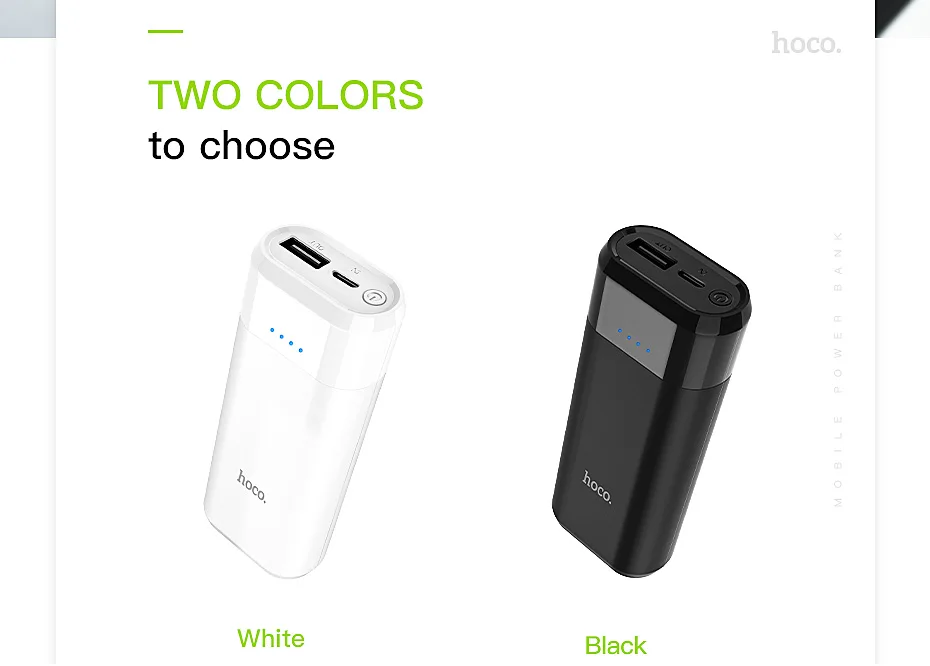 HOCO power Bank 5200 мАч mi ni USB светодиодный 18650 литиевая внешняя батарея портативное зарядное устройство power bank для iphone для xiaomi mi 8 huawei