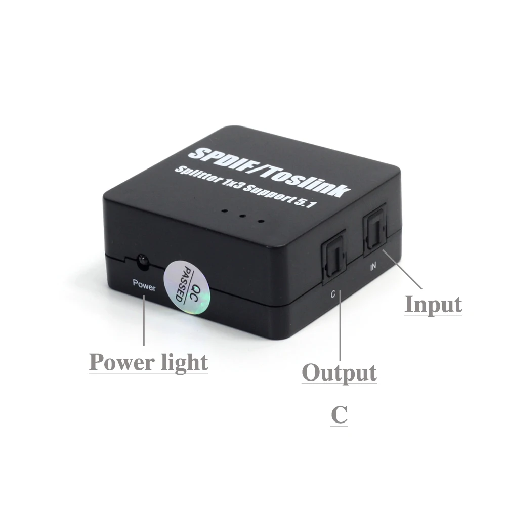 Мини SPDIF/Toslink Цифровой оптический аудио 1x3 сплиттер конвертер Поддержка 5 1 LPCM2.0/DTS