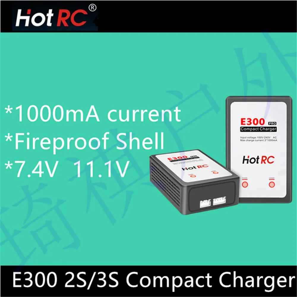 1 шт. зарядное устройство HOTRC E300 2S 3S 7 4 v 11 Lipo US EU PLUG Compact Charger|Портативные