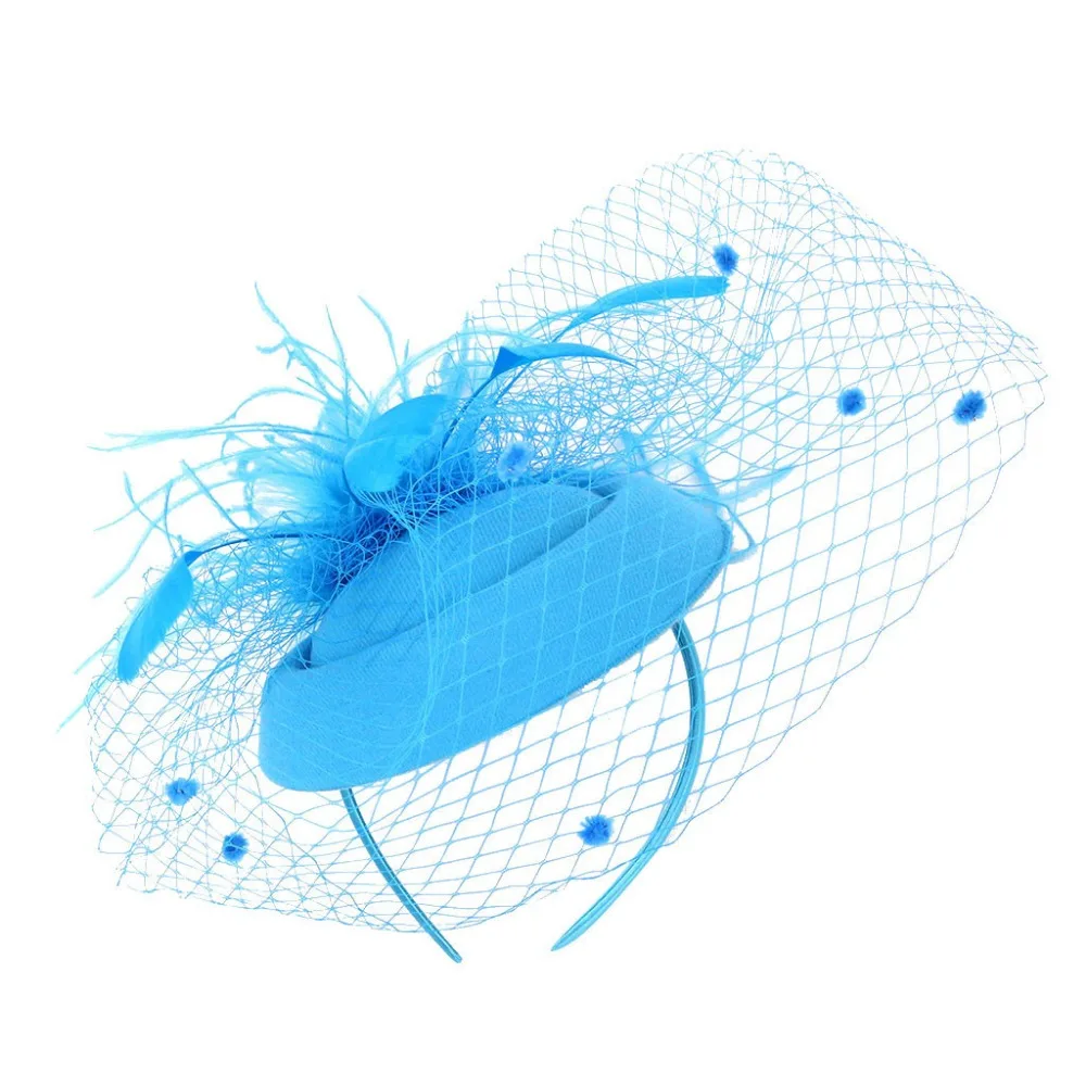 Женская вуалетка с перьями шляпа заколка для волос коктейльный головной убор