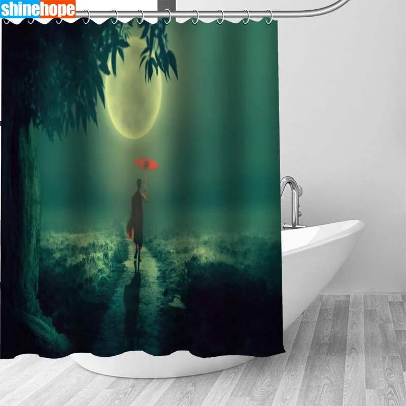 Shower Curtain 11 Индивидуальные Будда занавески для душа Водонепроницаемый полиэстер ткань 6 размеров высокое качество ванная комната занавески s - Цвет: Shower Curtain 11