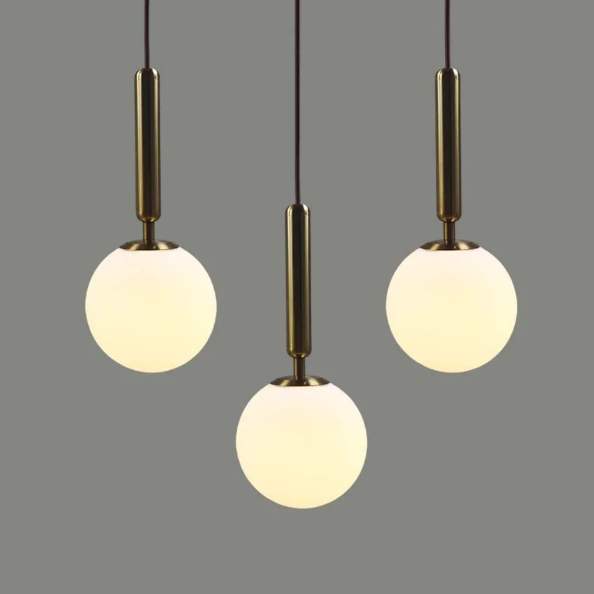 Стеклянный подвесной светильник в скандинавском стиле лампа с прозрачным белым