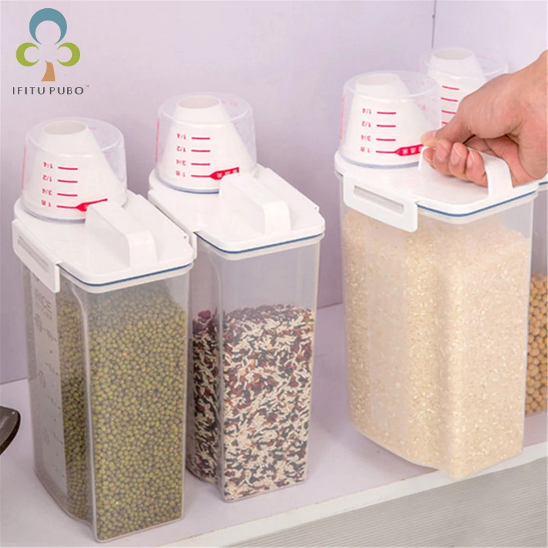 1 шт. контейнер для хранения зерен в шкафу кухонный влагозащищенный бак