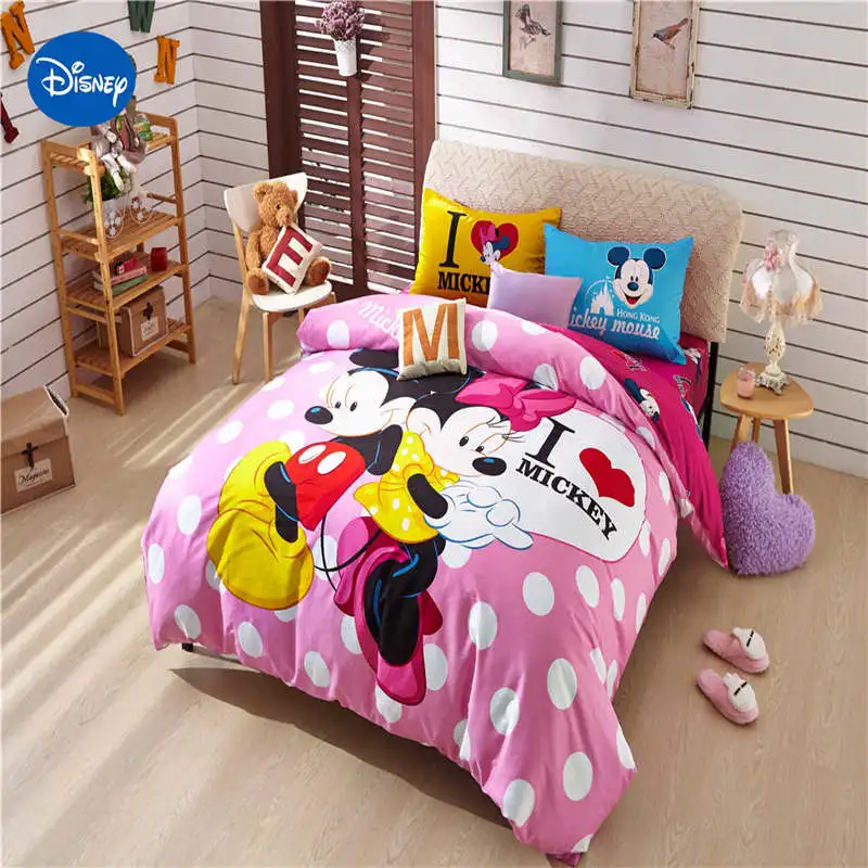 Розовый комплект постельного белья с Минни Маус для девочек постельное белье