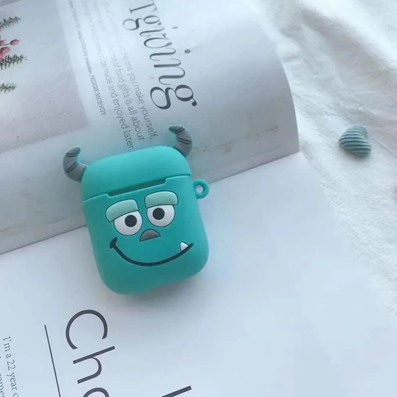 1 Чехол с мультяшным рисунком для airpods 1 2, беспроводной, Bluetooth, для зарядки телефона, airpod, чехол с карабином, мягкий силиконовый чехол для air pods - Цвет: 1