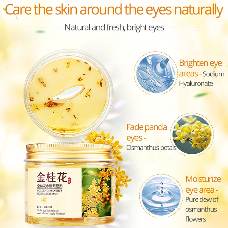 80Pcs/ Bottle Gold Osmanthus Eye Mask care Collagen gel Whey Protein Sleep Patches Remover dark Circles Bags Under Eyes | Красота и