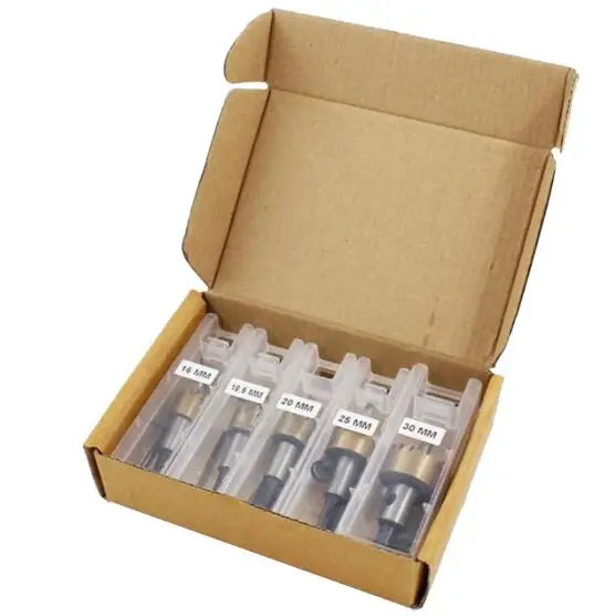 5pcs set Prostormer 5 шт. HSS сверла пилы Набор отверстие открывалка резка Dril бит для стекла Металл под мрамор дерево инструменты для дома 16-30 мм - Цвет: 5pcs set