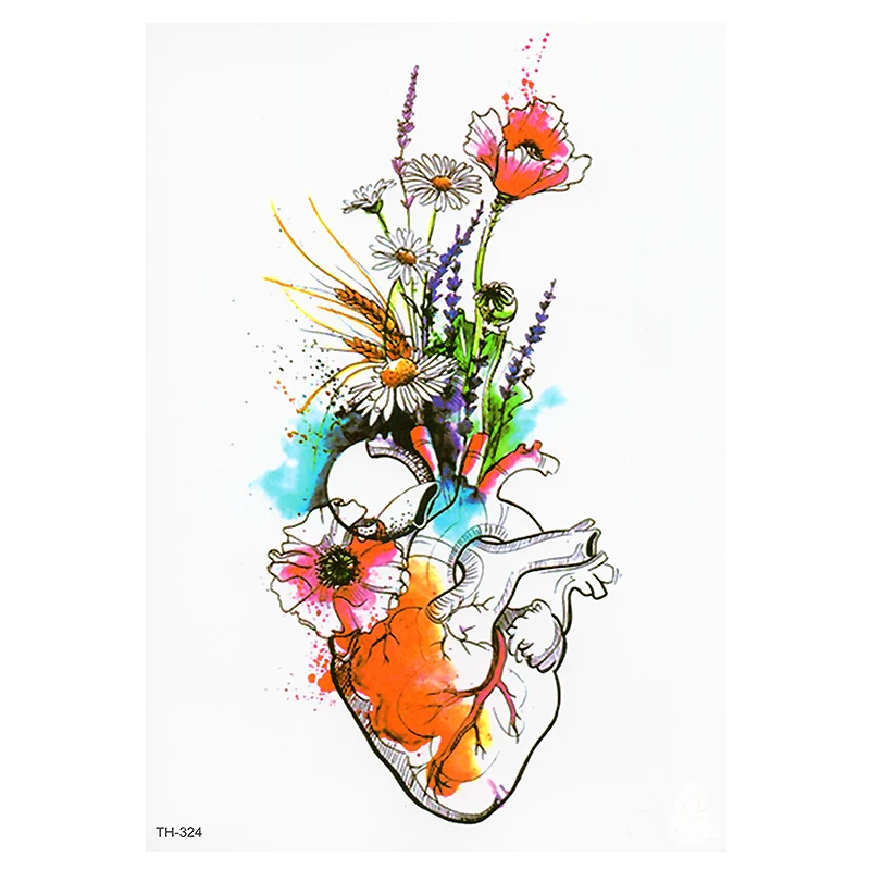 Цветочный браслет маленький акварельный леопард волк тотем временная