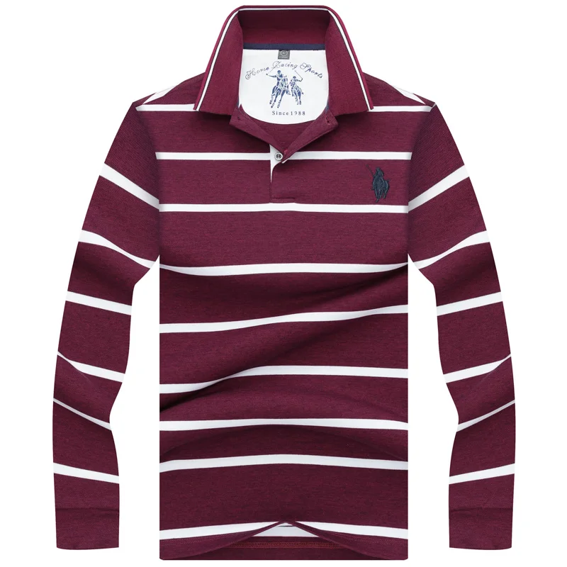 2018Haute Qualite Solide couleur Hommes Polo 3D Broderie Casual Polode Chemises hiver hommes A manches Longues polo chemise | Мужская