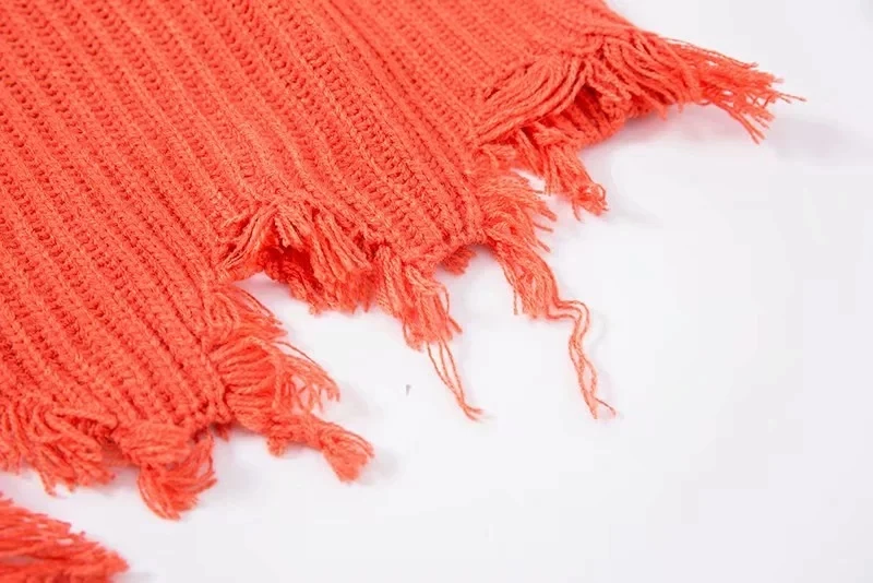 Женский свитер с потертостями Свободный пуловер | Женская одежда