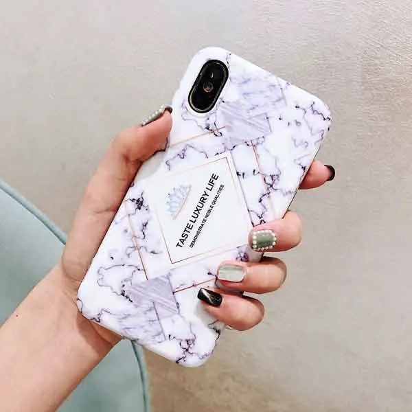 k LOVECOM мраморный чехол для телефона для iPhone 11 Pro Max XS Max XR XS 6 6S 7 8 Plus X геометрический треугольник мягкий IMD чехол для телефона подарки - Цвет: k
