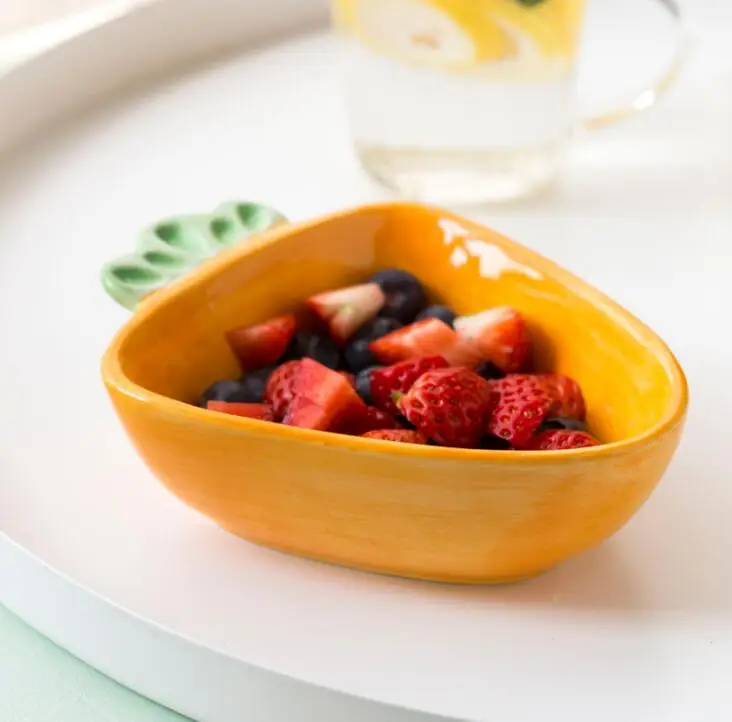 Мультяшная Ручная Роспись Кролик морковка керамическая чаша детская посуда