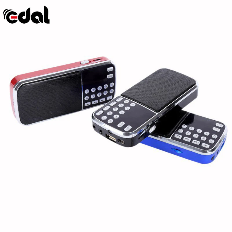 Мини Портативный цифровой стерео FM музыкальный плеер мини радио динамик синий