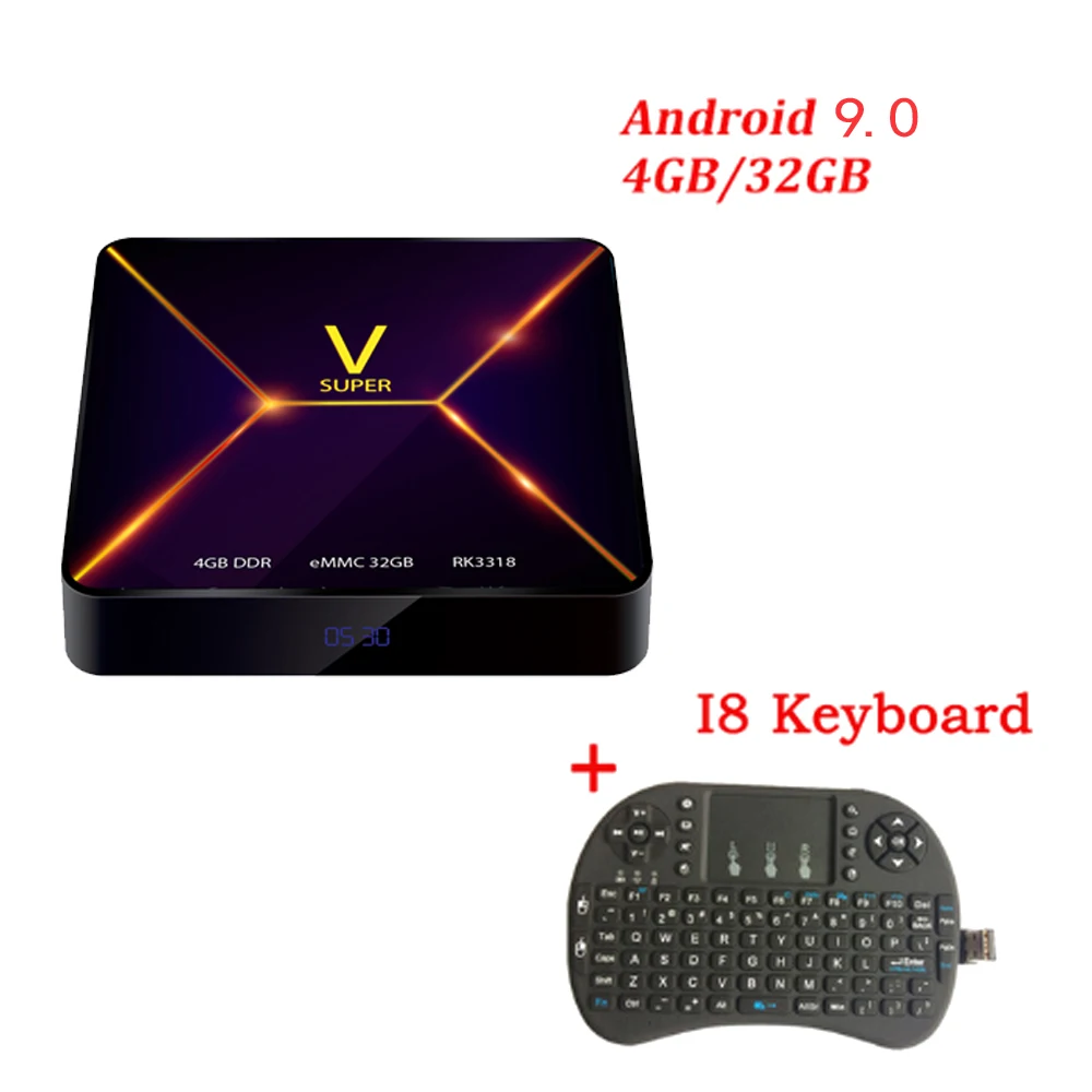 Новый Android 9 0 ТВ бокс RK3318 ОЗУ 4 Гб ПЗУ 32 смарт Интернет телеприставка 2 4G WIFI Bluetooth