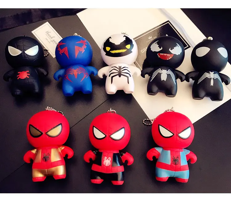 Marvel, Мстители, фигурки супергероев, красный человек-паук, Черный Человек-паук, яд, брелок, игрушки, новинка, анти яд, фигурки, брелок