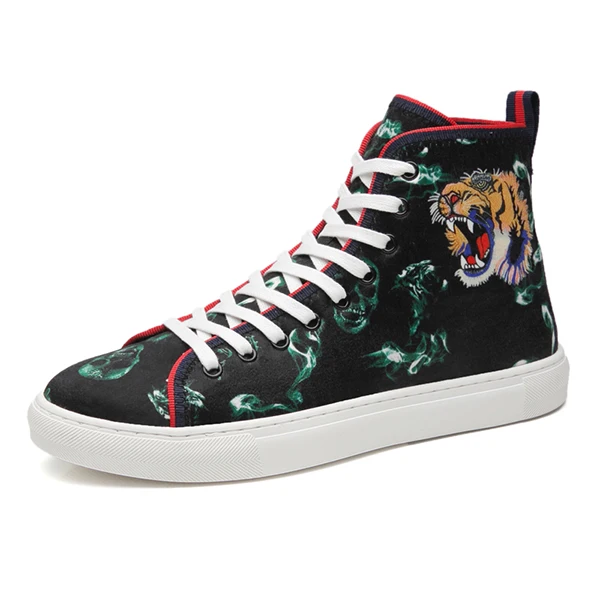 High-top Green CYYTL Bengal Tiger мужские кроссовки Уличная Повседневная обувь 5D печать на шнуровке дышащая прогулочная теннисная обувь Masculino zapatillas hombre - Цвет: High-top Green