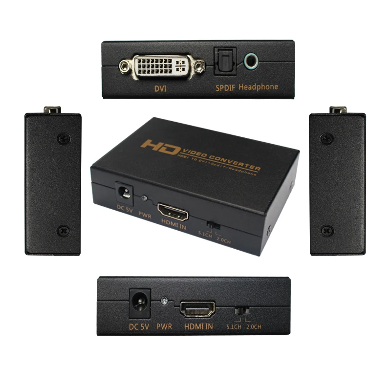 Адаптер HDMI в DVI + Spdif для аудио и видео адаптер с поддержкой выхода наушников PS3 DVD