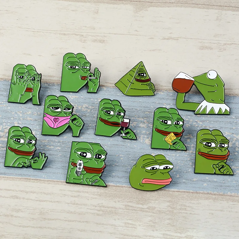 2019 Симпатичная смешная булавка с жабой, эмалированный серии значки из сплава, аксессуары для маленьких рюкзаков для мужчин и женщин.