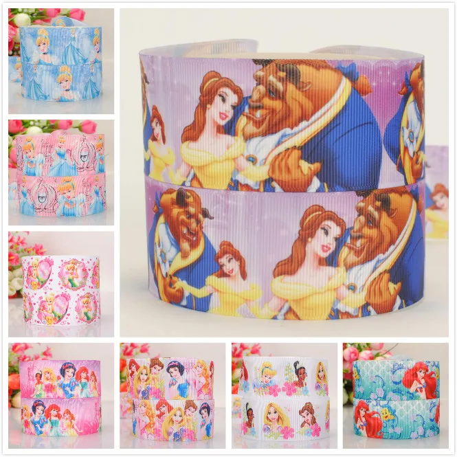 1/2 " 38mm many Princess cartoon ribbon printed grosgrain tape DIY haibows Free shipping | Дом и сад