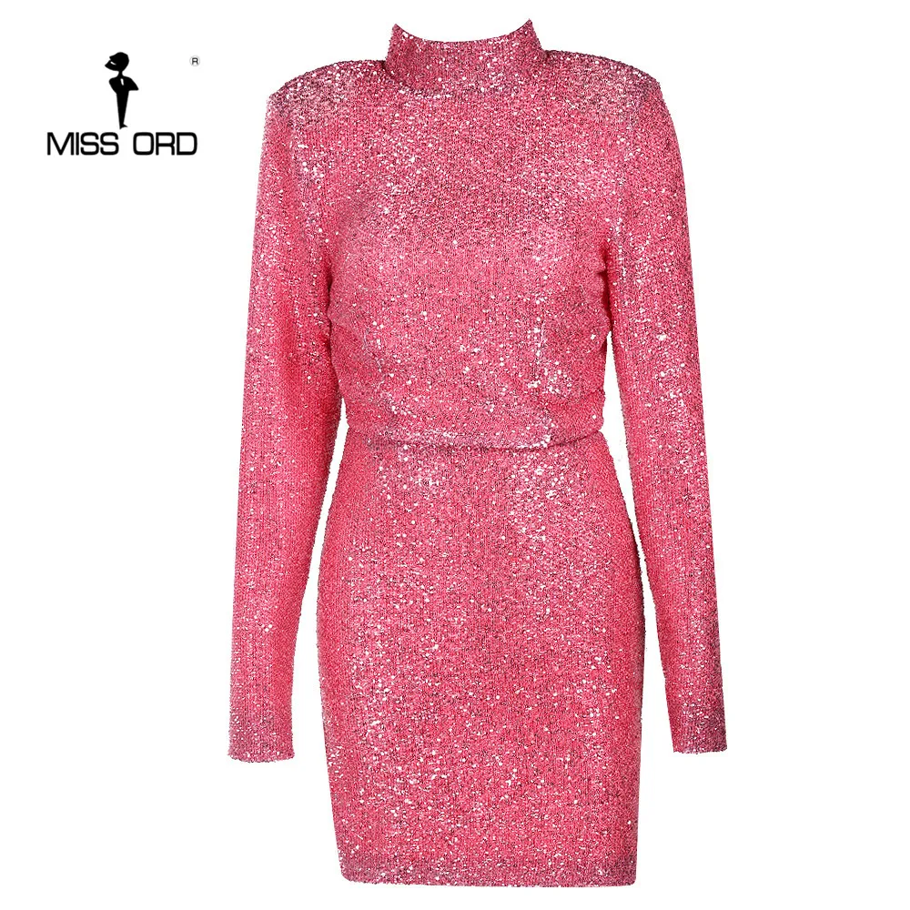 Платье Missord с длинным рукавом и блестками светоотражающее платье для вечеринок