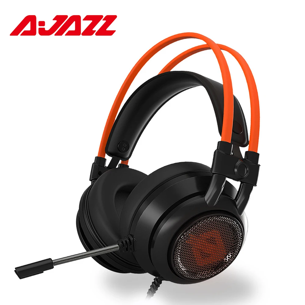 Ajazz AX391 Проводная игровая гарнитура, игровые наушники, компьютерные наушники с микрофоном, светодиодный светильник, наушники для компьютера, ПК, ноутбука