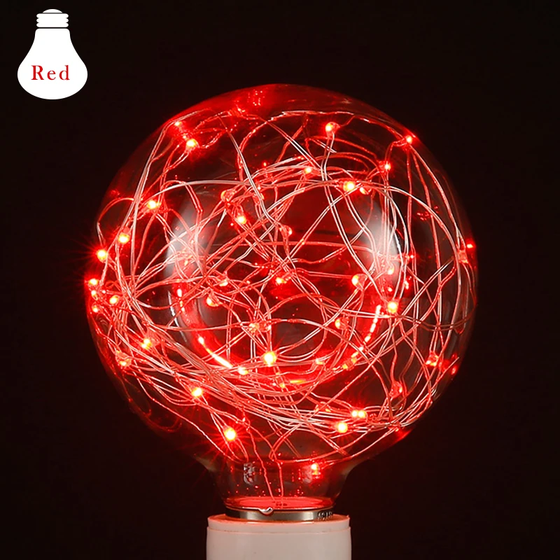 

Vintage Fairy LED Bulb E27 G95 RGB String Led lamp 110V 220V Filament Light Bulb Holiday Lights Decor For Christmas Home Wedding