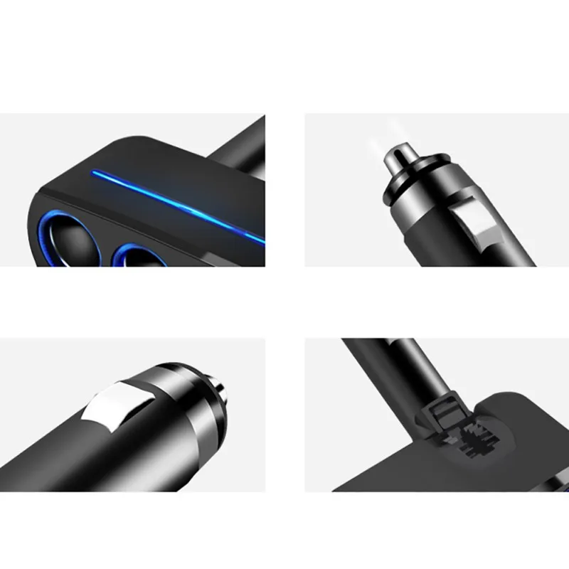 2019 2 сторонний разветвитель авто прикуривателя Dual USB Автомобильное зарядное
