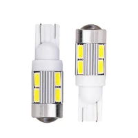 2pcs w5w 168 194 10smd led bulbs 5630 auto led lamp 12v parking reading tail cold white car light with projector lens