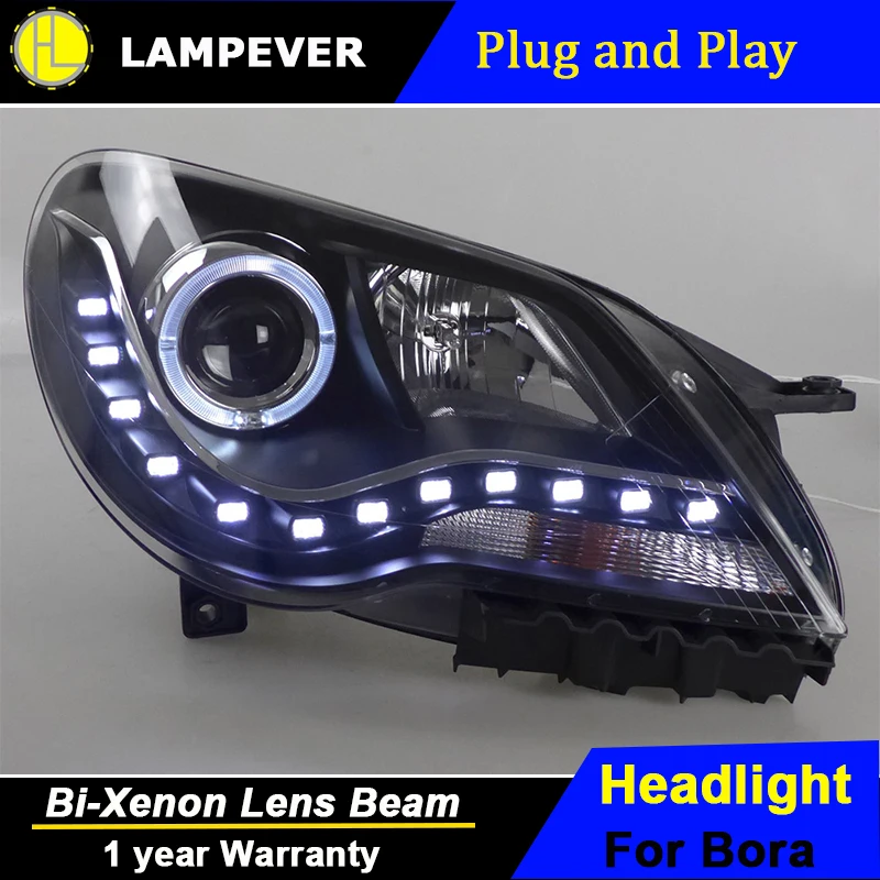 Lampever Стайлинг для VW фары Bora 2008 2012 светодиодный налобный фонарь Ангел глаз DRL