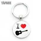 TAFREE Новый I love My брелок-гитара рисунок музыкального инструмента стеклянный купол держатель кольца клуба пользовательские ювелирные изделия RG17