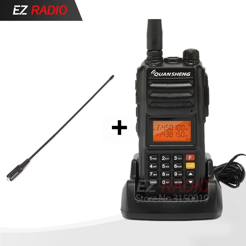 Talki Walki 10 км ветчина радио Quansheng обновление TG-UV2 плюс рация walkie 10 км Quansheng TG-UV2 мощная 10 Вт рация 10км - Цвет: Add 38cm Antenna