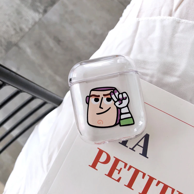 Чехлы для наушников Cartoon Cute Transparent Pure color для Apple Airpods, прочные, прозрачные, из пластика, защитный чехол для Air Pods.